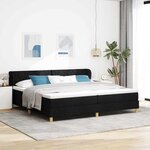 vidaXL Lit à Ressorts avec Matelas Crème 90x200 cm Tissu Noir