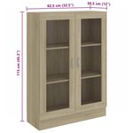 vidaXL Armoire à vitrine Chêne sonoma 82 5x30 5x115 cm Bois ingénierie