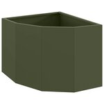 vidaXL Jardinière d'Angle Vert olive 45 x 45 x 35 cm Acier
