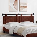 vidaXL Tête de lit suspendue Avec lumière LED Brun Brillant PU antique