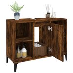 vidaXL Meuble d'évier chêne fumé 80x33x60 cm bois d'ingénierie