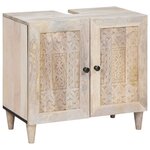 vidaXL Ensemble de mobilier de salle de bain avec tiroir 3 Pièces Blanc