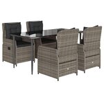 vidaXL Ensemble à manger de jardin 5 Pièces coussins gris résine tressée