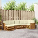 vidaXL Ensemble de canapé d'angle avec coussin 7 Pièces Naturel et Crème