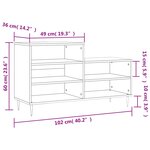vidaXL Armoire à chaussures Sonoma gris 102x36x60 cm Bois d'ingénierie