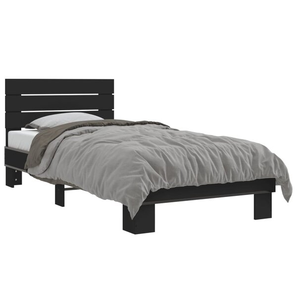 vidaXL Cadre de lit sans matelas noir 90x200 cm