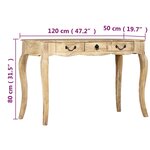 vidaXL Table console Bois de manguier massif 120 x 50 x 80 cm