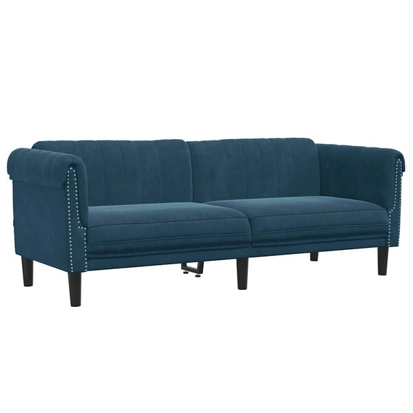 vidaXL Canapé à 3 places bleu velours