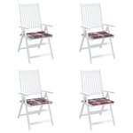 vidaXL Coussins de chaise de jardin lot de 4 carreaux rouges 40x40x3cm