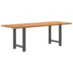 vidaXL Table à manger marron clair bois de chêne massif rectangulaire