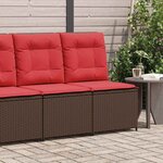 vidaXL Canapé de jardin avec coussin Marron et rouge polyrotin