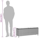 vidaXL Banc de jardin avec coussin gris 110x30x40 5 cm résine tressée