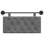 vidaXL Tête de lit suspendue Avec lumière LED Gris foncé Velours
