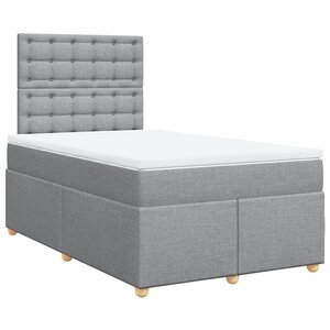 vidaXL Sommier à lattes de lit avec matelas Gris clair 120x200cm Tissu