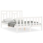 vidaXL Cadre de lit sans matelas blanc bois de pin massif