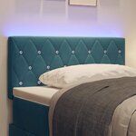 vidaXL Tête de Lit LED Argyle Bleu foncé 90 cm Velours