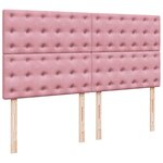 vidaXL Sommier à lattes de lit avec matelas Rose 200x200 cm Velours