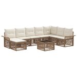 vidaXL Ensemble de canapé de jardin 9 Pièces Beige polyrotin