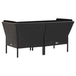 vidaXL Salon de jardin 6 Pièces avec coussins Résine tressée Noir