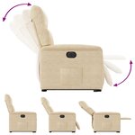 vidaXL Fauteuil inclinable électrique crème tissu microfibre