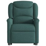 vidaXL Fauteuil inclinable de massage électrique Vert foncé Tissu