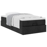 vidaXL Cadre de lit ottoman avec matelas noir 80x200 cm tissu