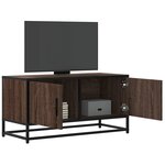 vidaXL Meuble TV chêne marron 80x34 5x40 cm bois d'ingénierie et métal
