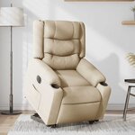 vidaXL Fauteuil inclinable électrique crème tissu