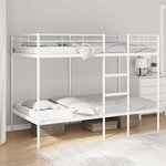 VidaXL Lit superposé sans matelas blanc 107x203 cm acier