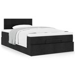 vidaXL Lit ottoman avec matelas noir 120x190 cm tissu