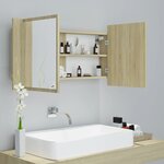 vidaXL Armoire à miroir à LED de bain Chêne sonoma 90x12x45 Acrylique