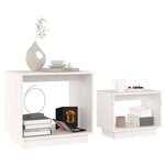 vidaXL Tables basses gigognes 2 Pièces Blanc Bois de pin massif