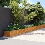 vidaXL Lit surélevé de jardin 1152x50x36 cm acier corten