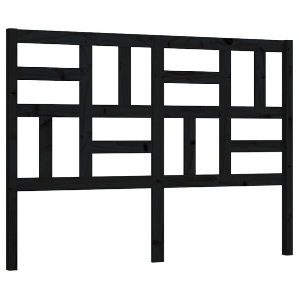 vidaXL Tête de lit Noir 126x4x104 cm Bois massif de pin