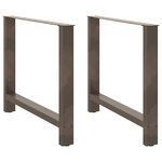 vidaXL Pieds de table à manger en acier naturel 2 pièces 100 x (72-73) cm Acier
