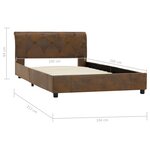 vidaXL Cadre de lit Marron Similicuir daim 100x200 cm