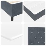 Lit à ressorts vidaXL avec matelas en gris foncé  160x200 cm  velours