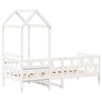 vidaXL Lit de jour avec toit sans matelas blanc 90x190 cm bois massif