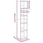 vidaXL Bibliothèque chêne fumé 40x30x189 cm bois d'ingénierie