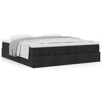 VidaXL Cadre de lit ottoman avec matelas noir 160x200 cm tissu