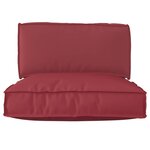 vidaXL Set de coussins de palette 2 Pièces Bordeaux Tissu Oxford