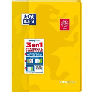 OXFORD - Cahier Easybook agrafé - 24 x 32 cm - 96p seyes - 90g - Jaune