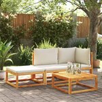 vidaXL Canapé de jardin avec coussins 2 places Bois Acacia et rotin