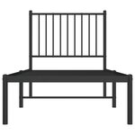 vidaXL Cadre de lit métal sans matelas avec tête de lit noir 75x190 cm
