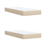 vidaXL Sommier à lattes de lit avec matelas Crème 200x200 cm Tissu