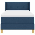 vidaXL Lit à ressorts avec matelas Bleu 190 x 90 cm tissu