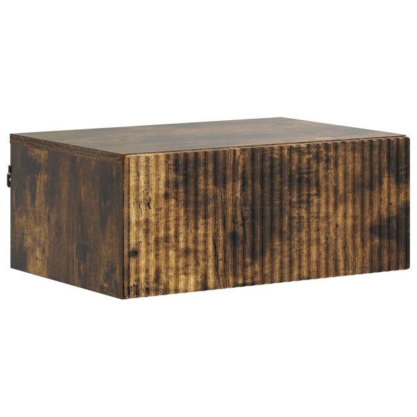 vidaXL Cabinet de chevet mural Chêne fumé 49 x 34 5 x 20 cm