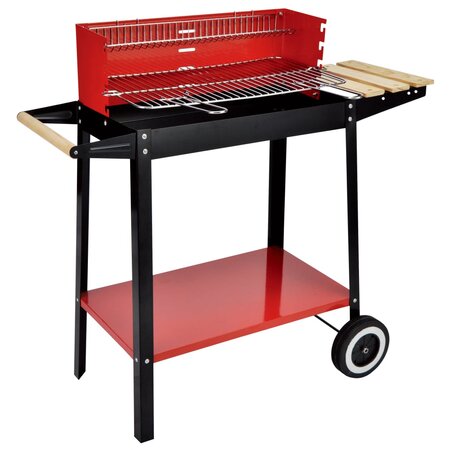 HI Gril barbecue au charbon 88x44x83 cm Rouge