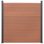 vidaXL Ensemble de panneaux de clôture marron 699x186 cm WPC