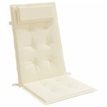 vidaXL Coussins de chaise à dossier haut lot de 4 crème tissu oxford